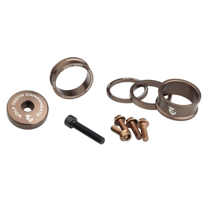 Wolf Tooth Anodized Stem Cap And Spacer Bling Kit