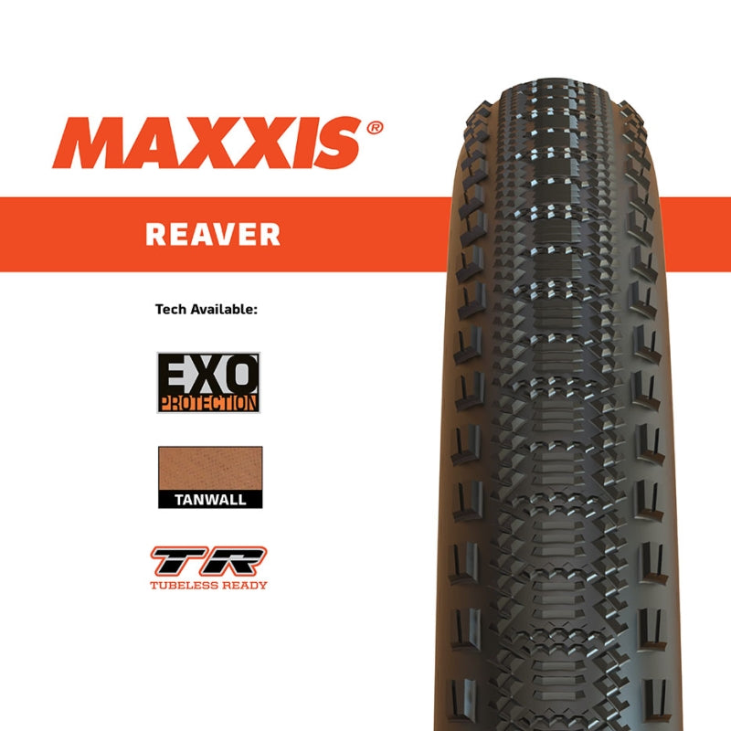 Maxxis Reaver 700 X 45C Hypr-x Exo TR Tanwall Fold 120TPI Tyre