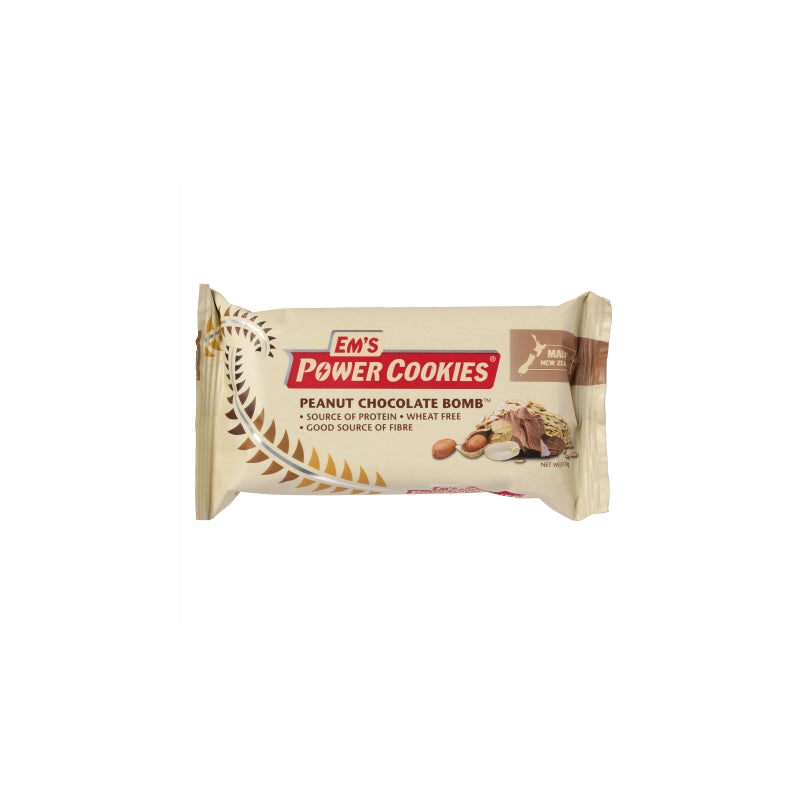 Em's Ems Power Cookie Bars Peanut Chocolate Bomb Box 12 X 80G