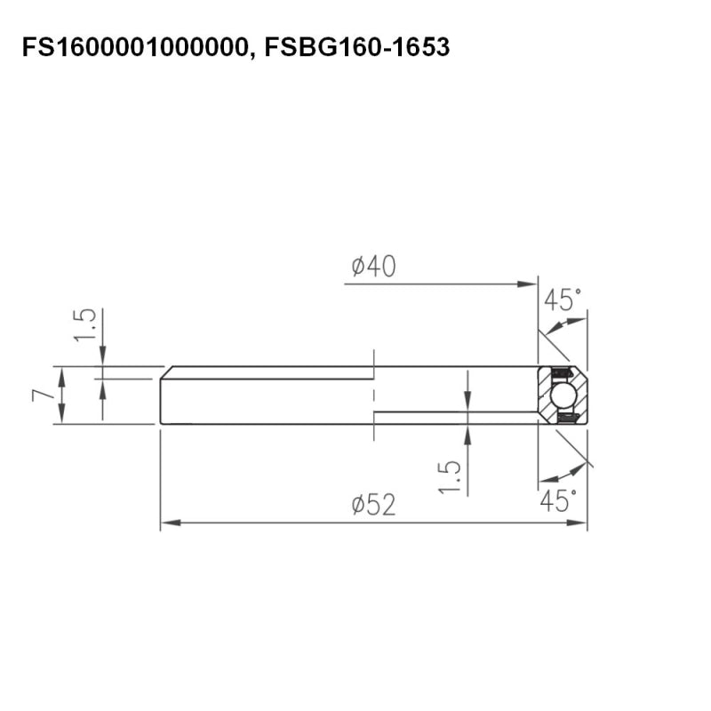 Fsa Components Acb 070 45X45 1.5INCH - 52.0MM OD SL Light