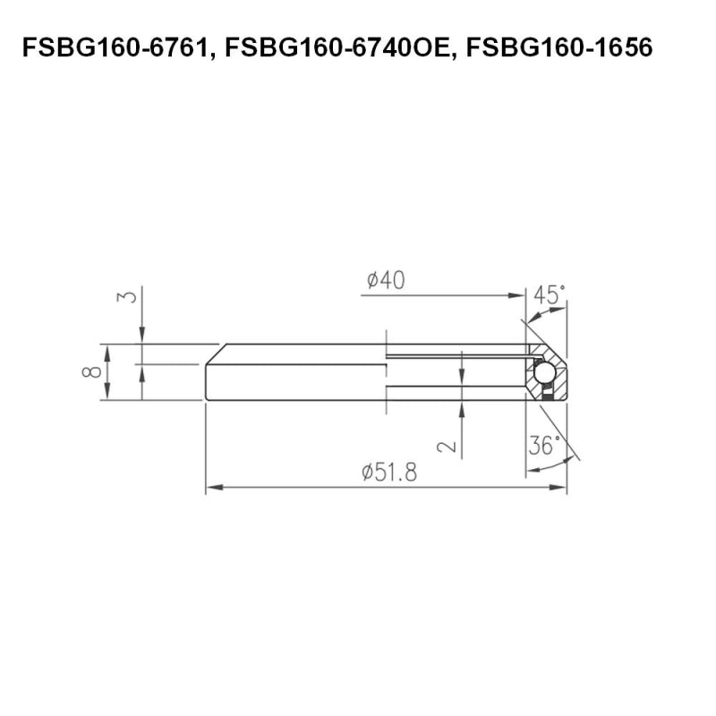 Fsa Components Acb 073 36X45 1.5INCH - 51.8MM OD