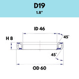 Black Bearing - 45X45 1.5 - 60OD X 46ID X 8H - D19