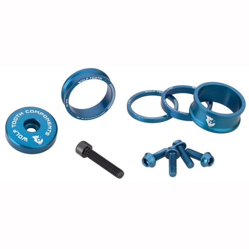 Wolf Tooth Anodized Stem Cap And Spacer Bling Kit