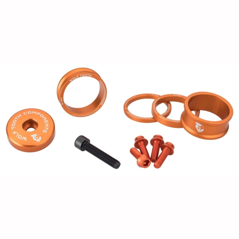 Wolf Tooth Anodized Stem Cap And Spacer Bling Kit