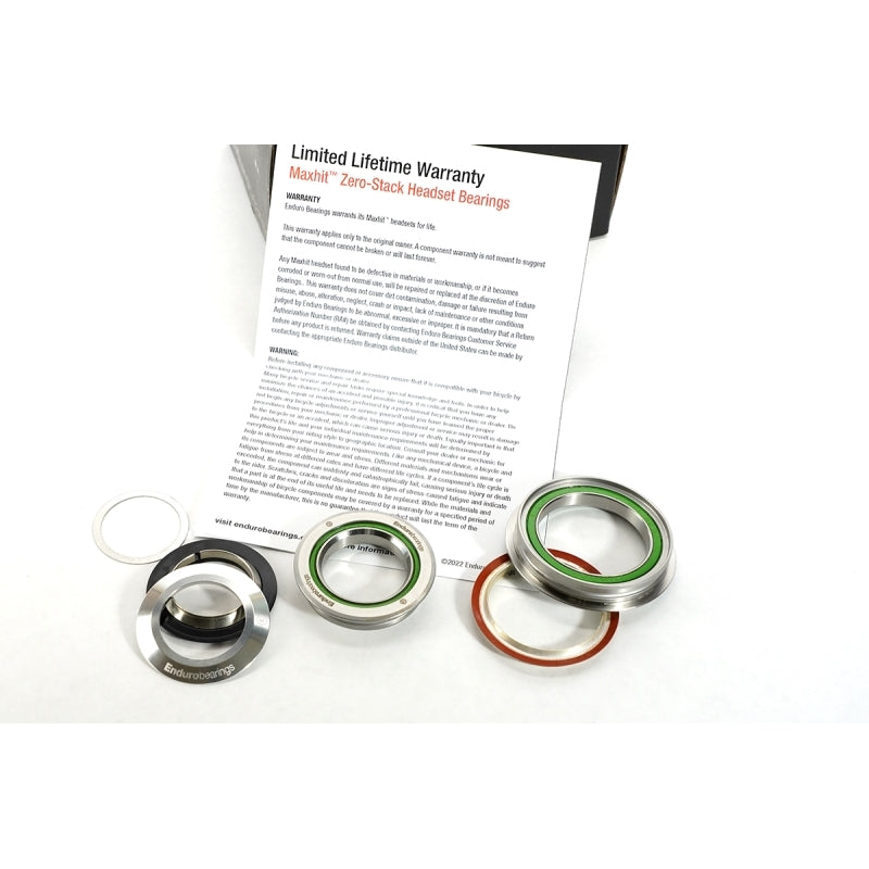 Enduro Headset Maxhit 1.125/1.5 Inch Zero-stack ZS44/ ZS56 440C Stainless Steel