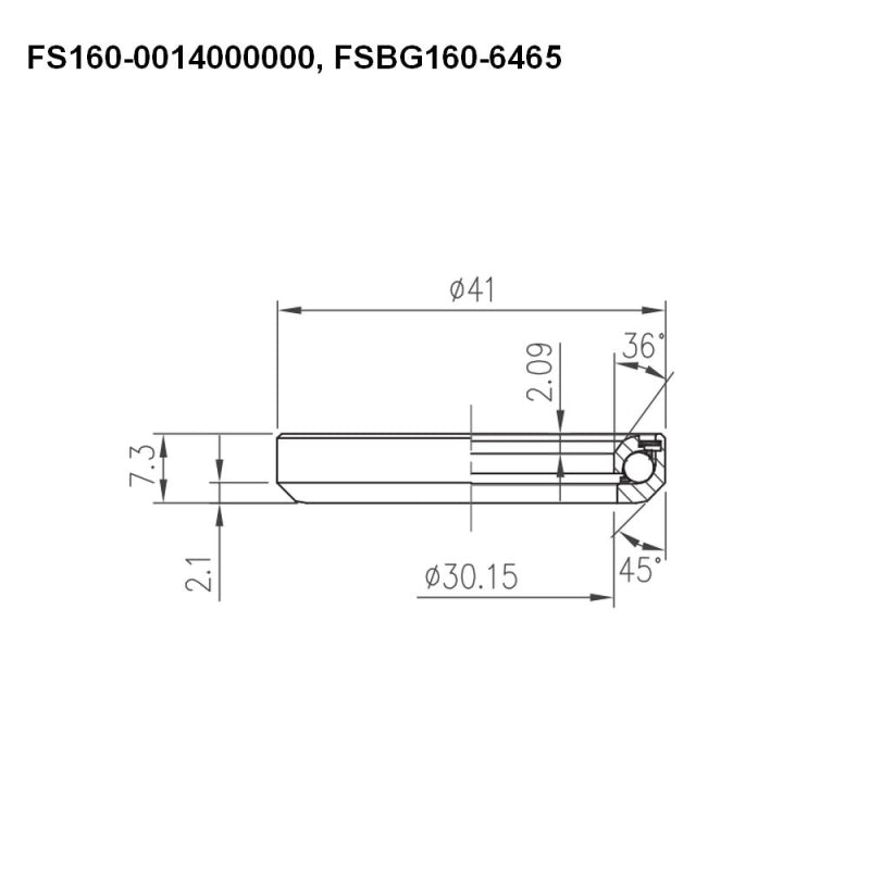 Fsa Components Acb 873E 36 X 45 11/8INCH - Black Seal - 41MM OD
