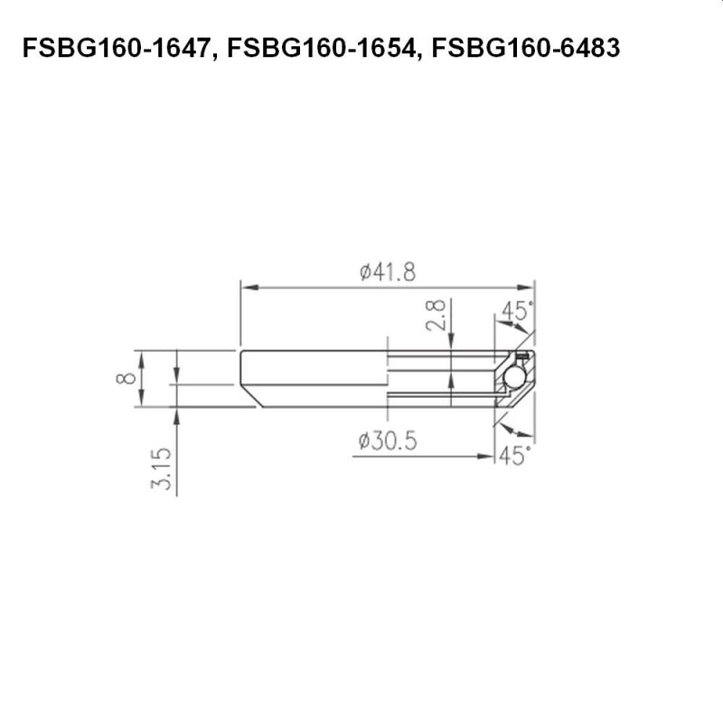Fsa Components Acb 870S 45X45 11/8INCH Stainless Steel - 41.8MM OD