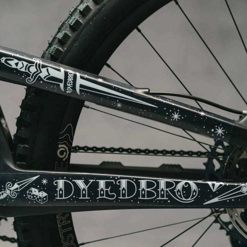 Dyedbro Frame Protection Wrap Old School Tattoo White Old School Tattoo White Frame Protection Wrap